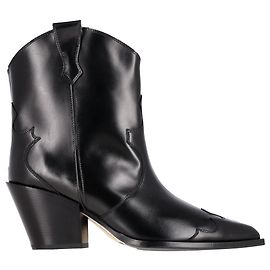 Botas vaqueras de punta Aeyde de 86 mm en cuero de ternera negro Negro