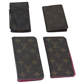 LOUIS VUITTON Monogram Cigarette Case iPhone Case 4Set LV Auth bs16970 Monogram