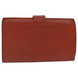 Chanel-CHANEL COCO Mark Wallet Caviar Skin Orange Gold CC Auth bs16889-Golden,Orange