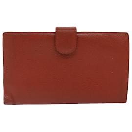 Chanel-CHANEL COCO Mark Wallet Caviar Skin Orange Gold CC Auth bs16889-Golden,Orange