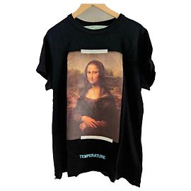 Camiseta Off White Monalisa negra de algodón oversize Negro