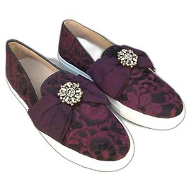Sapatilhas Weill Ubrina de renda e couro roxo escuro Roxo escuro
