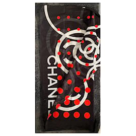 Chanel Sciarpe Nero Rosso