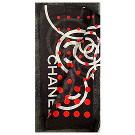 Chanel Schals Schwarz Rot