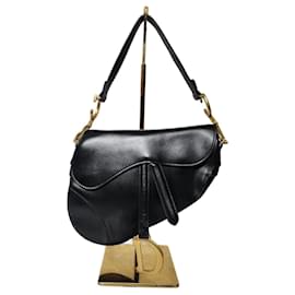 Christian Dior-CHRISTIAN DIOR Saddle Smooth Calfskin Leather Shoulder Bag-Blue
