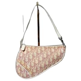 Christian Dior-Christian Dior Dior Mini Trotter Saddle bag Pink/Cream-Pink,Cream