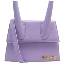 Jacquemus-NINE JACQUEMUS LE CHIQUITO MEDIUM PURPLE LEATHER HAND BAG-Purple