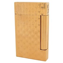 ST DUPONT INITIAL DESIGN WAVES GOLD PLATED LIGHTER Golden