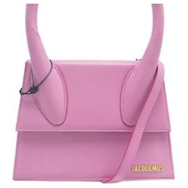 Jacquemus-NINE JACQUEMUS LE GRAND CHIQUITO 213BA003 PINK LEATHER HAND BAG-Pink