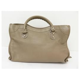 Balenciaga-NEW BALENCIAGA CLASSIC CITY 390154 METALIC EDGE HAND BAG PURSE-Cream