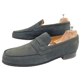 JM Weston-JM WESTON SHOES LOAFERS 182 SUEDE NUBUCK 8C 42 FIN LOAFER SHOES-Grey