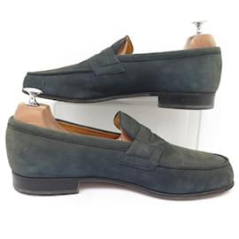 JM Weston-JM WESTON SHOES LOAFERS 182 SUEDE NUBUCK 8C 42 FIN LOAFER SHOES-Grey