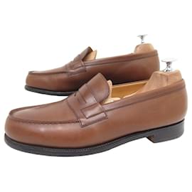 JM Weston-JM WESTON SHOES MOCASSIN 180 8D 42 IN BROWN LEATHER BROWN LOAFERS-Brown