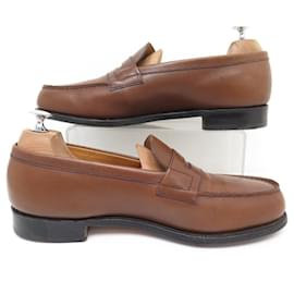 JM Weston-JM WESTON SHOES MOCASSIN 180 8D 42 IN BROWN LEATHER BROWN LOAFERS-Brown