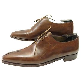 BERLUTI OLGA CICATRICE ONE CUT 9 43 BRAUNE LEDERSCHUHE Braun