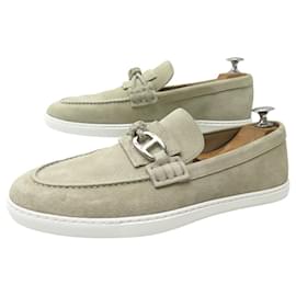 Hermès-NINE HERMES IGNACIO LOAFERS H241926ZAF 41 BEIGE SUEDE-Beige