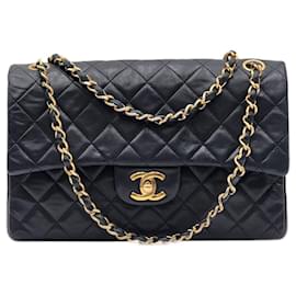 Chanel-Chanel Timeless Classic Turn Lock Medium Double Flap-Black
