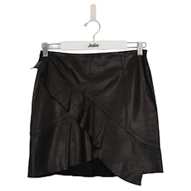 Iro-Leather mini skirt-Black