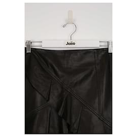 Iro-Leather mini skirt-Black