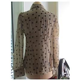 Dolce & Gabbana-Camel shirt, polka dots, size 36.-Camel