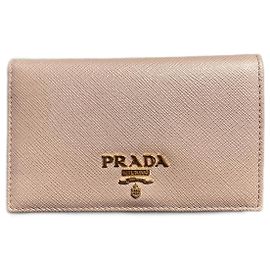 Carteira Prada Saffiano de couro bege Bege