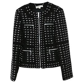 Schwarze Jacke mit Kristallnieten von Michael Kors Schwarz