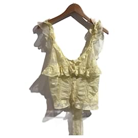 Dolce & Gabbana-DOLCE & GABBANA Tops T.IT 44 Lace-Yellow