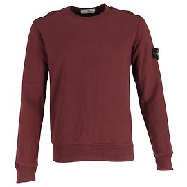 Sudadera de algodón burdeos con forro de felpa Stone Island Roja Burdeos