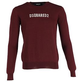 Pull en laine rouge à col rond Dsquared2 Rouge Bordeaux