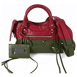 Balenciaga-Balenciaga City Mini bag in red leather-Red