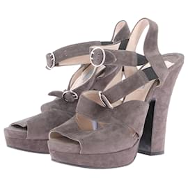 Prada-Prada sandals T.EU 40.5 Suede-Grey
