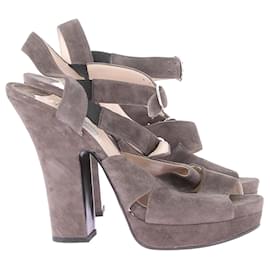Prada-Prada sandals T.EU 40.5 Suede-Grey