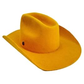 Autre Marque-Non Signé / Unsigned hats T.cm 57 Wool-Yellow