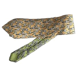 Hermès-hermes tie-Yellow