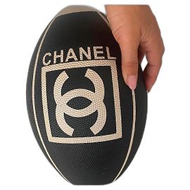 Palla da rugby Chanel Nero Bianco