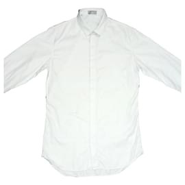 Camicia Dior in cotone bianca e blu Bianco Blu