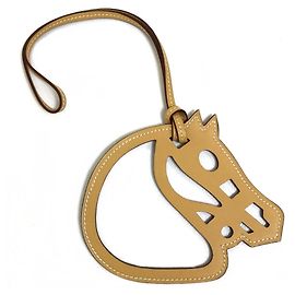 Hermès Hermes Petite H Paddock Cheval Strap Charm Beige