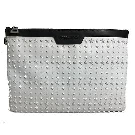 Jimmy Choo Star Studs DEREK Clutch Bag Black White