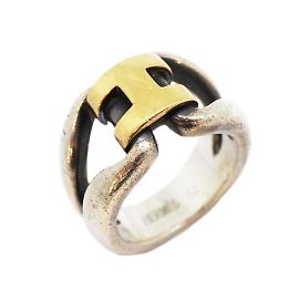 Hermès Anello da uomo Hermes in argento e oro giallo Altro