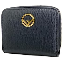Fendi-Fendi Effiz Leather Bi-Fold Wallet-Black