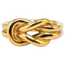 Hermès Gold Plated Knot Schalring Golden