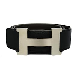 Hermès-Hermes Constance X Stamped Epsom Leather Belt-Black
