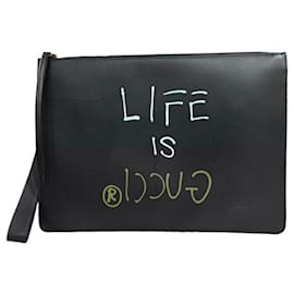 Gucci-Gucci Ghost Clutch Bag-Black