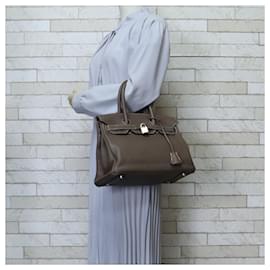 Hermès-Hermes Birkin 30 Handbag in Togo Leather-Beige,Taupe