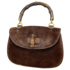 Gucci Brown Suede Handbag Brown