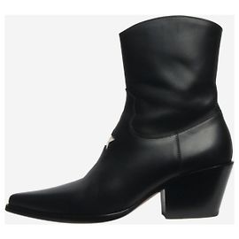 Christian Dior Black star ankle cowboy boots - size EU 40 Black