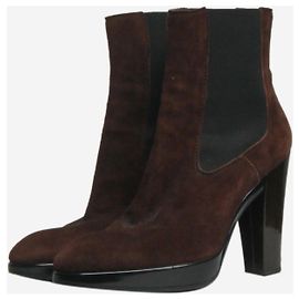Hogan Brown ankle suede boots - size EU 39 Brown