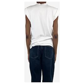 Alexander Mcqueen-White sleeveless padded-shoulder top - size UK 4-White