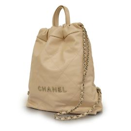 Chanel Backpack Matelasse 22 Calfskin Ivory Cream