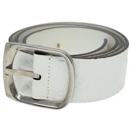Gucci-GUCCI GG Canvas Guccissima Belt Leather 40.9"" White 211562 Auth hk1556-White